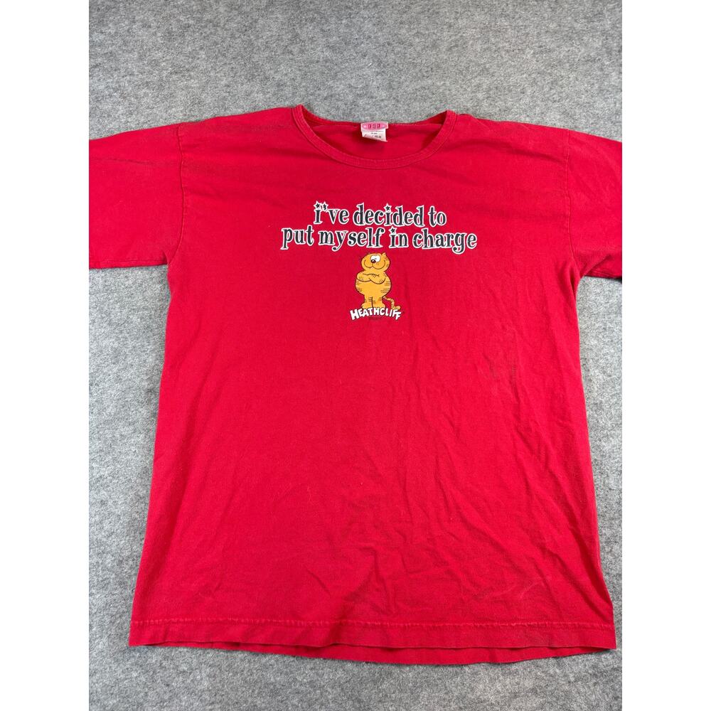 Heathcliff I've Decided To Put Myself In Charge Graphic T Shirt Mens Medium Red